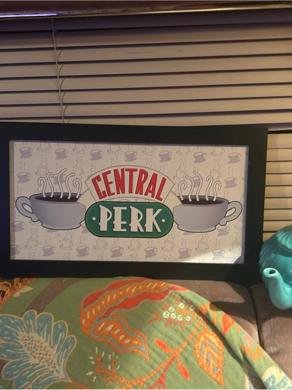 Café Wall Art - Green and Red Framed Sign